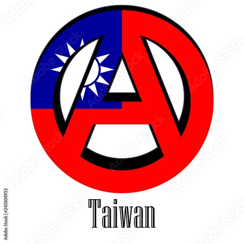Flag of Taiwan of the world in the form of a sign of anarchy
