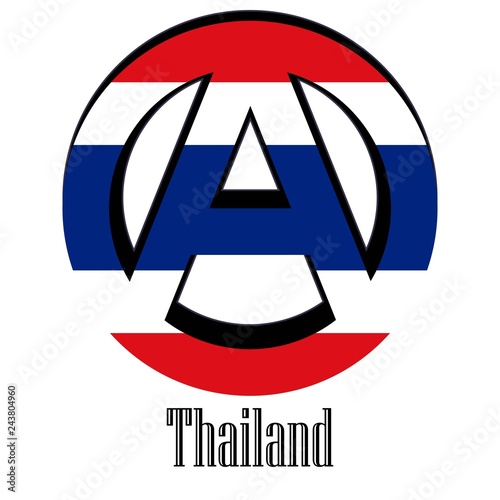 Flag of Thailand of the world in the form of a sign of anarchy