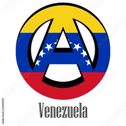 Flag of Venezuela of the world in the form of a sign of anarchy
