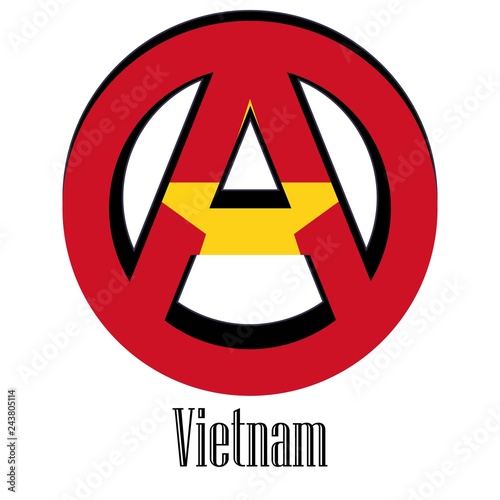 Flag of Vietnam of the world in the form of a sign of anarchy