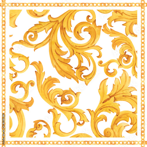 Golden baroque rich luxury vector pattern © zenina