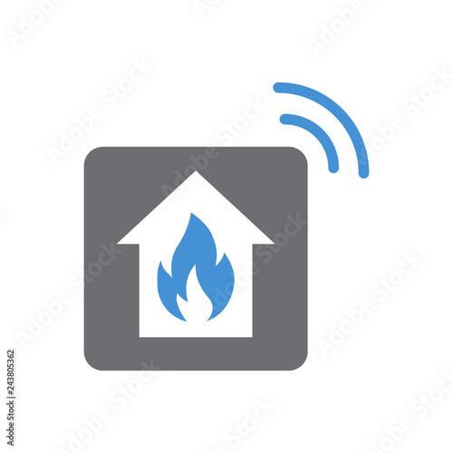 Smart fire alarm system icon on white background for graphic and web design, Modern simple vector sign. Internet concept. Trendy symbol for website design web button or mobile app