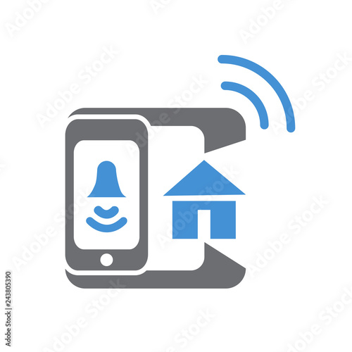 Smart door bell on white background for graphic and web design, Modern simple vector sign. Internet concept. Trendy symbol for website design web button or mobile app
