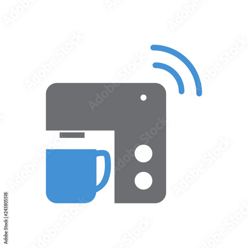 Smart coffee machine icon on white background for graphic and web design, Modern simple vector sign. Internet concept. Trendy symbol for website design web button or mobile app