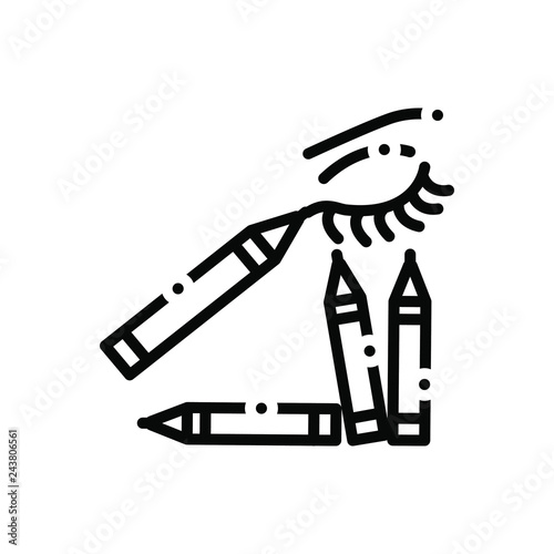 Black line icon for eyeliner  