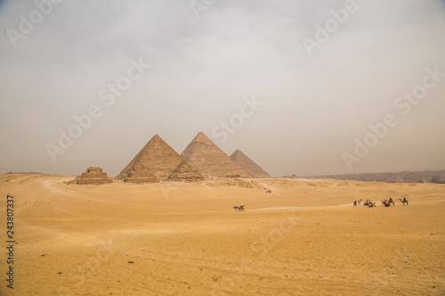 Egypt. Cairo - Giza. General view of pyramids from the Giza Plateau 