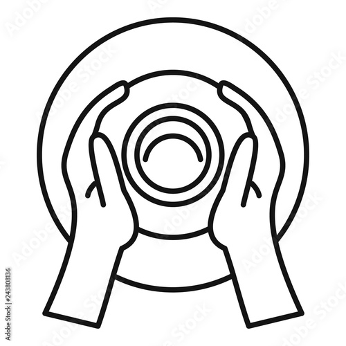 Top view potter wheel icon. Outline top view potter wheel vector icon for web design isolated on white background