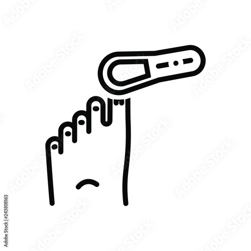Black line icon for pedicure  