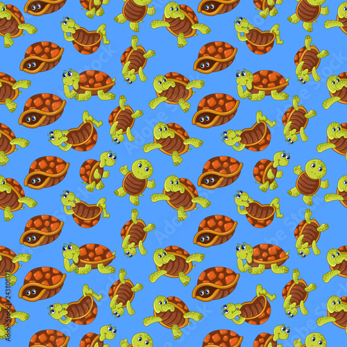 Turtle pattern seamless. Cartoon of turtle vector pattern seamless for web, poster and wrapping paper