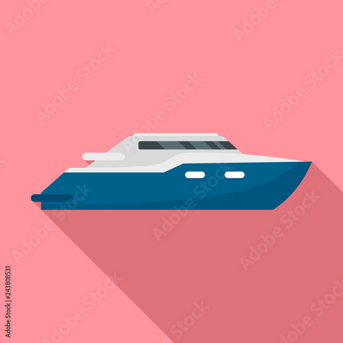 Luxury yacht icon. Flat illustration of luxury yacht vector icon for web design