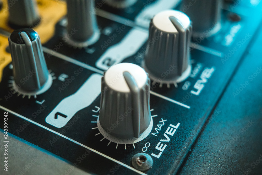 Photo of the analog mixer Photo of the analog mixer