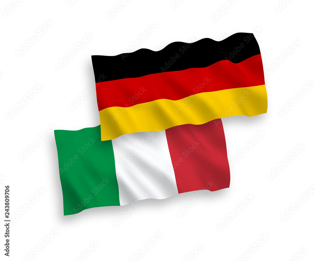 Flags of Italy and Germany on a white background Flags of Italy and Germany on a white background