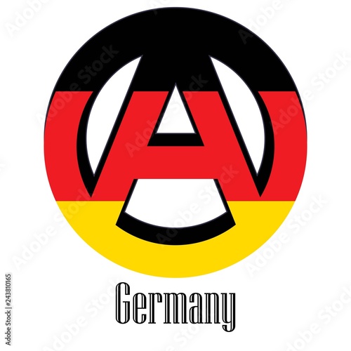 Flag of Germany of the world in the form of a sign of anarchy
