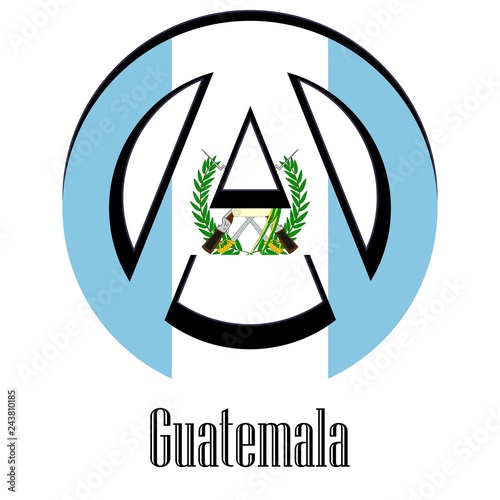Flag of Guatemala of the world in the form of a sign of anarchy
