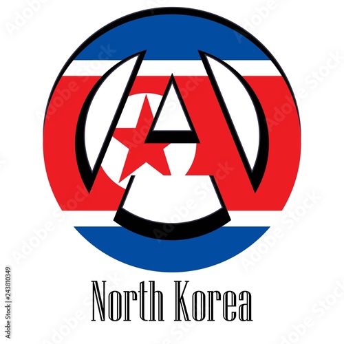 Flag of North Korea of the world in the form of a sign of anarchy