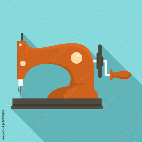 Manual sew machine icon. Flat illustration of manual sew machine vector icon for web design