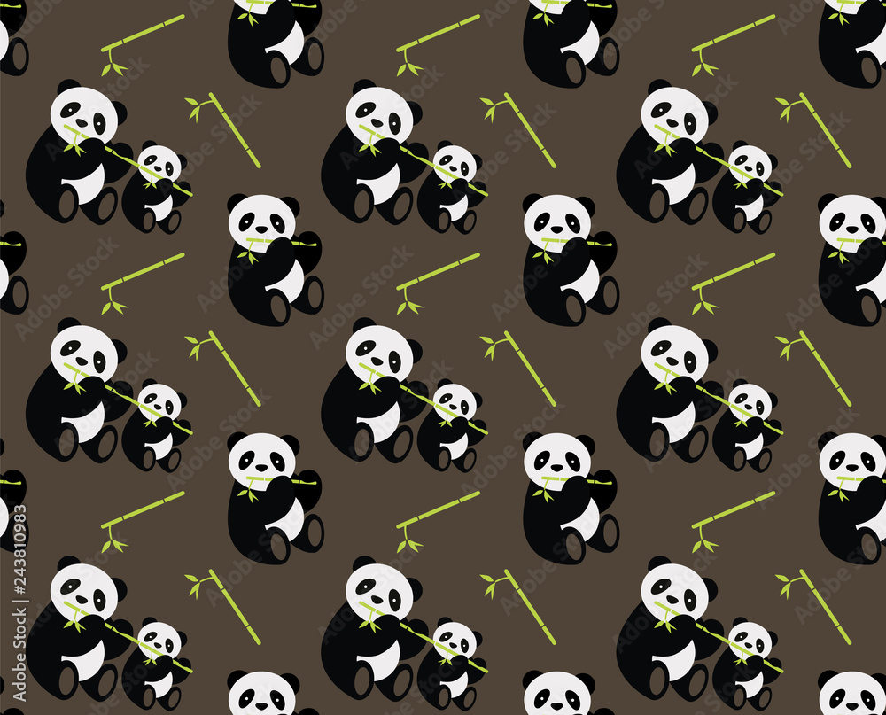 Seamless panda bear pattern. Vector illustration. Seamless panda bear pattern. Vector illustration.