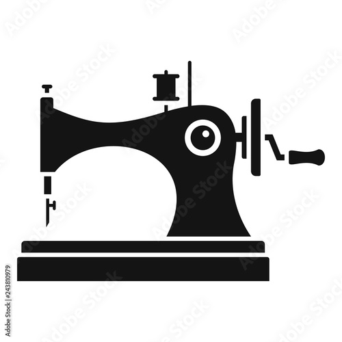 Vintage sew machine icon. Simple illustration of vintage sew machine vector icon for web design isolated on white background