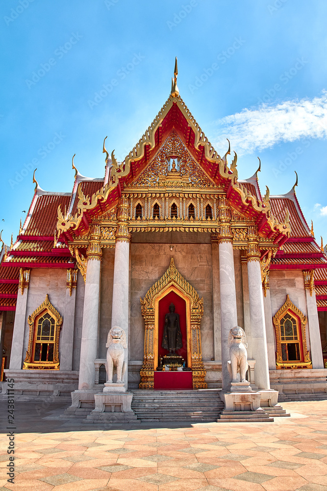 Wat Benchamabophit Dusitvanaram Temple in Bangkok, Thailand. Also known as the Marble Temple Wat Benchamabophit Dusitvanaram Temple in Bangkok, Thailand. Also known as the Marble Temple
