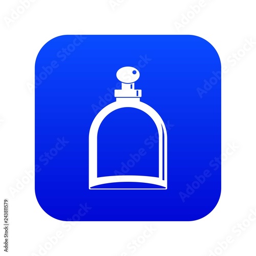 White glass bottle with perfume icon digital blue for any design isolated on white vector illustration