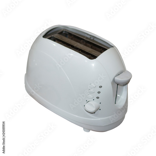 White toaster isolated on white background. object for the project and design.