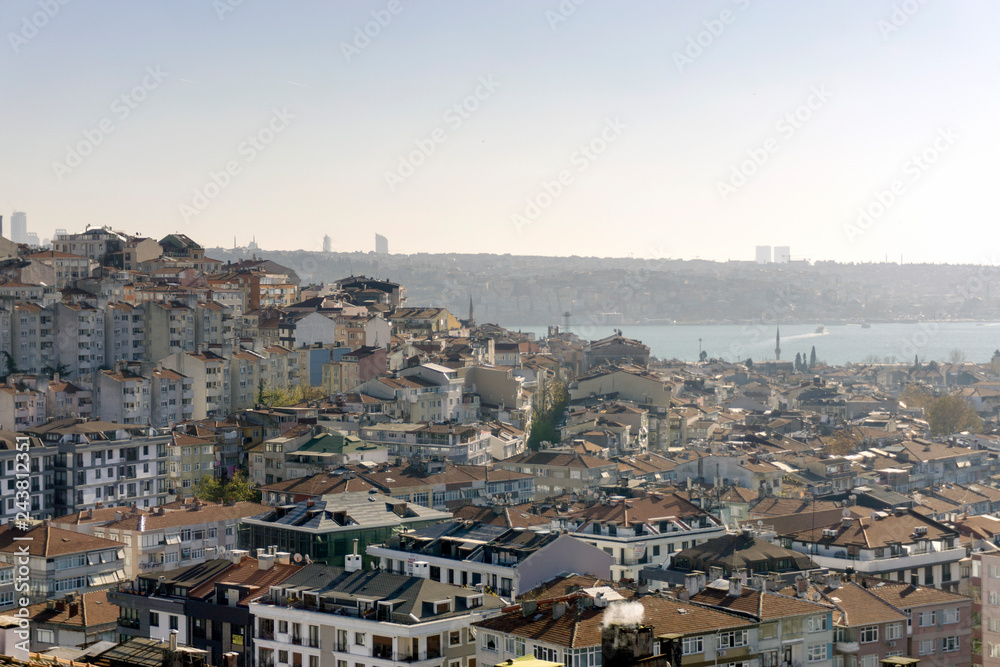 A panoramic view of Istanbul and the bosporus 
