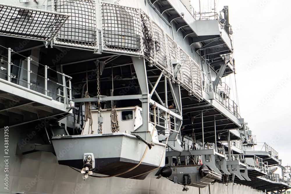 Close up of HTMS Chakri Naruebet, the flagship and aircraft carrier battleship of the Royal Thai Navy Close up of HTMS Chakri Naruebet, the flagship and aircraft carrier battleship of the Royal Thai Navy