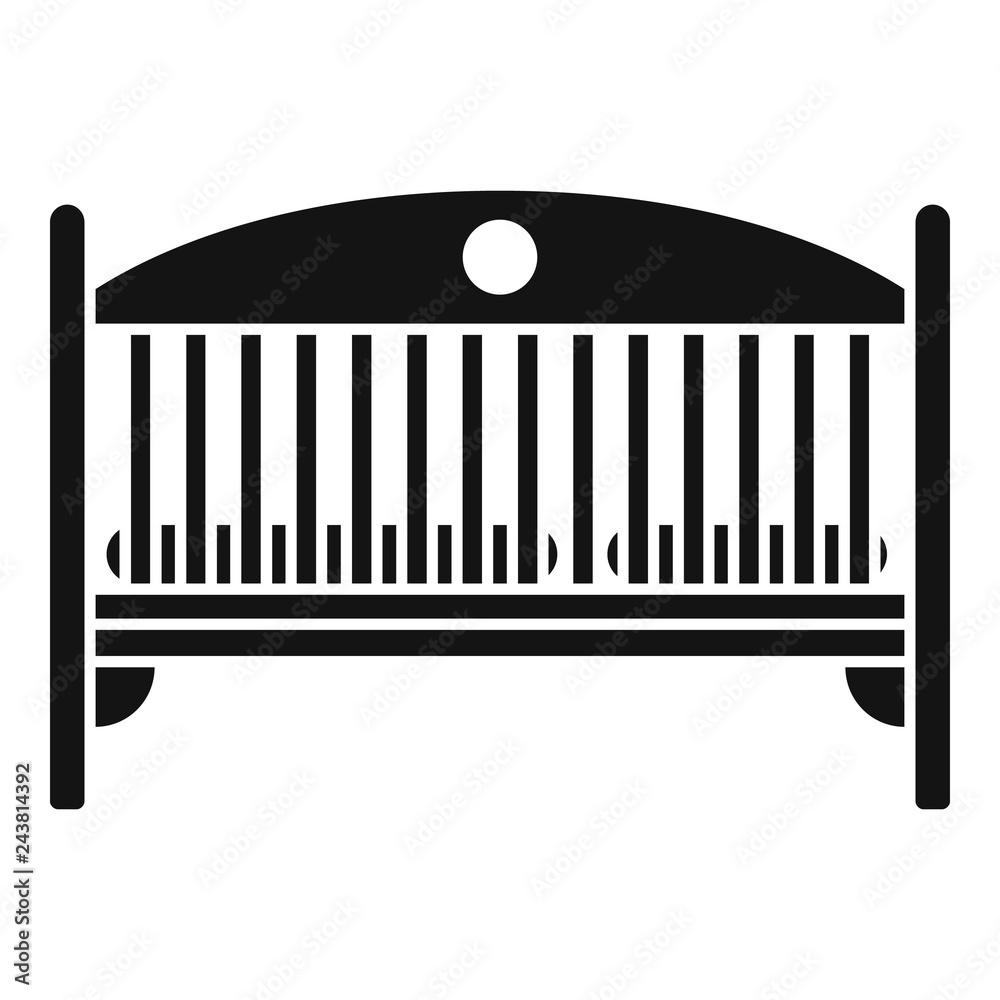 Baby crib icon. Simple illustration of baby crib vector icon for web design isolated on white background Baby crib icon. Simple illustration of baby crib vector icon for web design isolated on white background