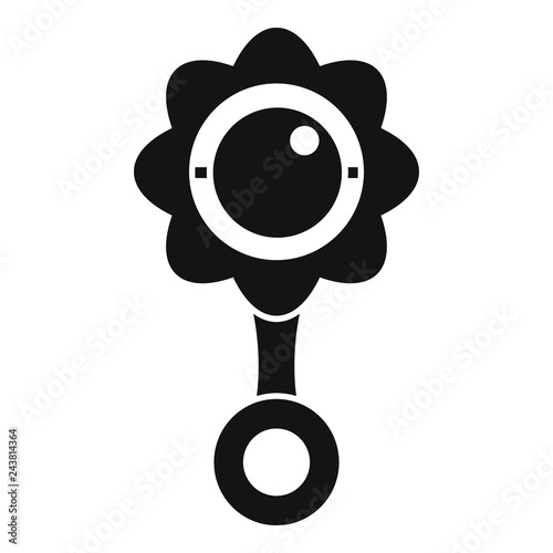 Rattle toy icon. Simple illustration of rattle toy vector icon for web design isolated on white background