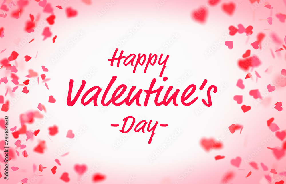 Valentine’s day Card with falling hearts Valentine’s day Card with falling hearts