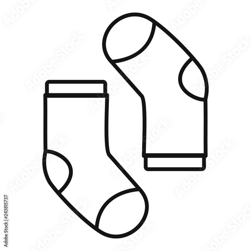 Baby sock icon. Outline baby sock vector icon for web design isolated on white background