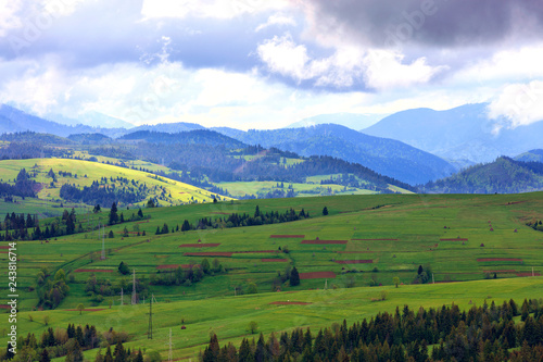 The beautiful and majestic mountain landscape of the Carpathian mountains.