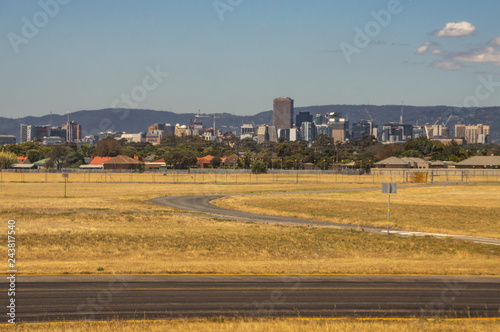 Adelaude City skyline view taken from the Adelaide International Airport