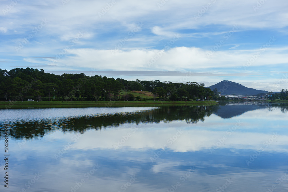 lake at the city landscape