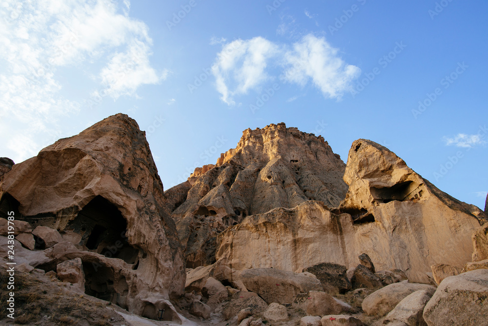 Close-up of fairy chimneys in Cappadocia