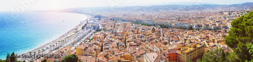  Panoramic view of beach in Nice