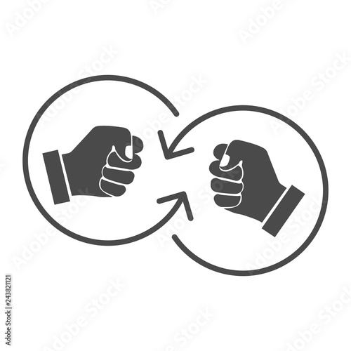 Mutual threats. Conflict. Vector icon on white background.