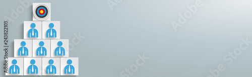 White Squares Pyramid Human Resources Management Target Header