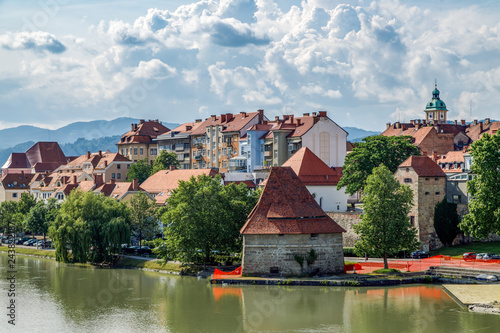 Maribor, Slovenia.View of the old town and the embankment. Travel Slovenia. photo