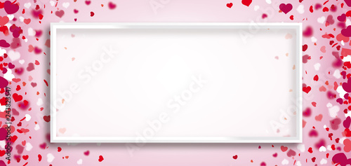 Hearts Confetti White Frame Centre Header