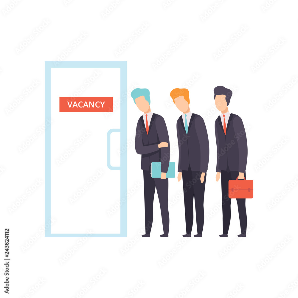 Competition of people for jobs, selection of candidates for vacancy, job search, recruitment, hiring vector Illustration Competition of people for jobs, selection of candidates for vacancy, job search, recruitment, hiring vector Illustration