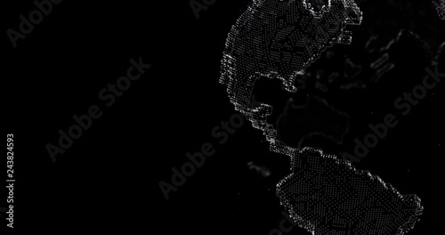 Dark Planet Earh Globe 3D Rendered 4k Animation Video. 