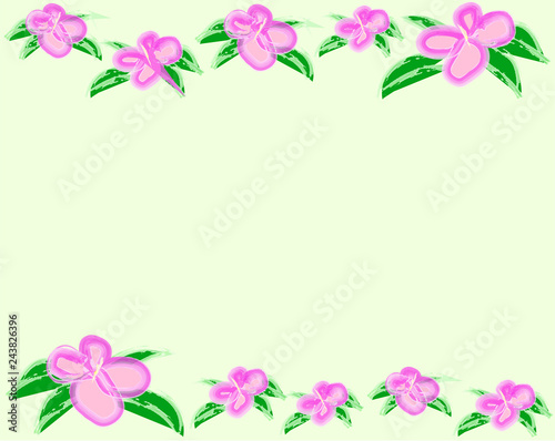 Zierleiste aus großen rosa Blüten