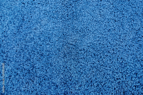 Close-up of blue artificial fabric texture