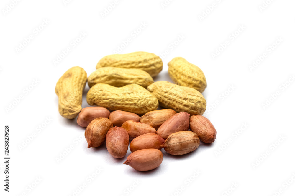 Peanut closeup isolated on white background Peanut closeup isolated on white background