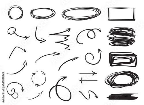 Infographic elements on isolation background. Backgrounds with array of lines on white. Intricate chaotic textures. Hand drawn tangled patterns. Black and white illustration