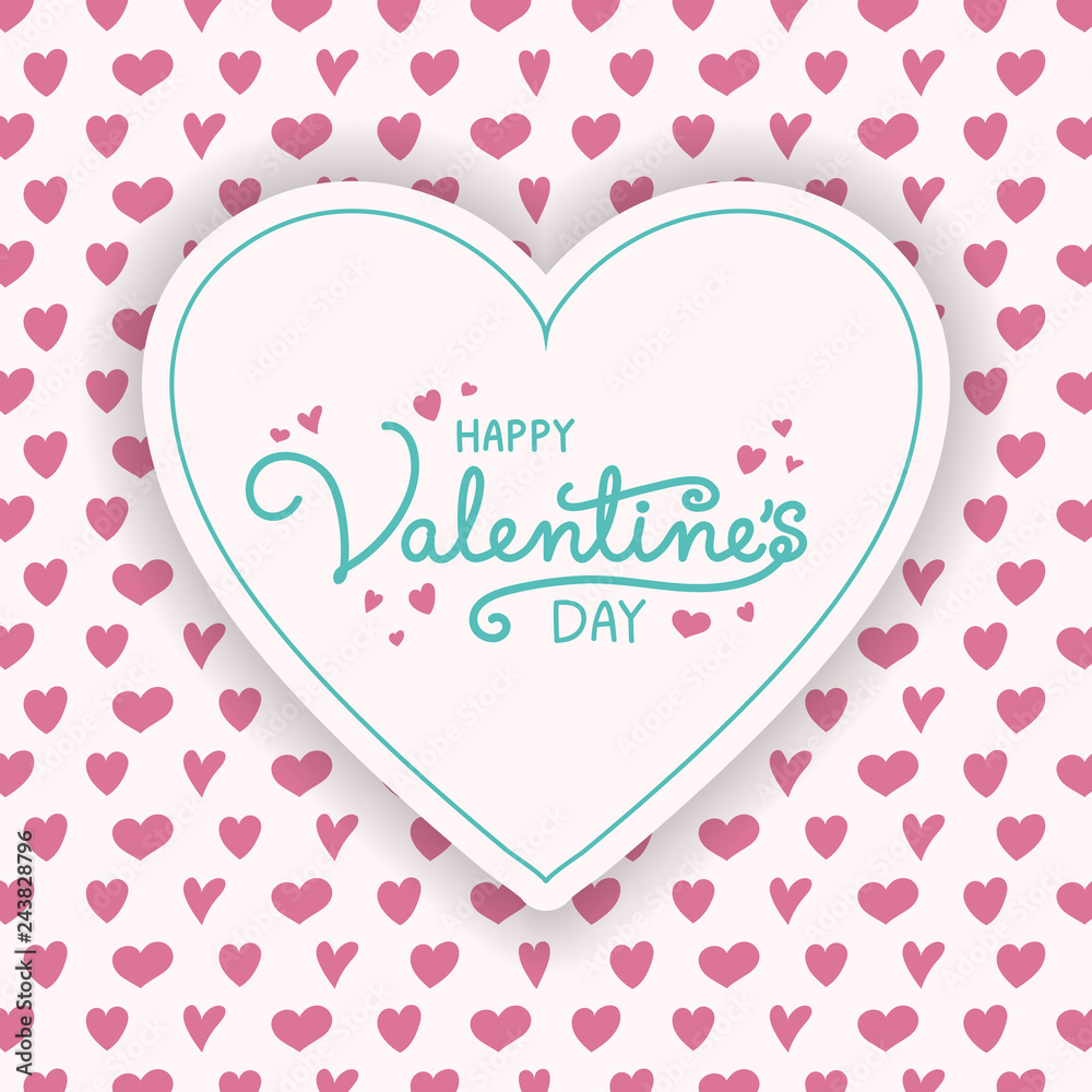 Valentine's Day greetings with hearts. Vector