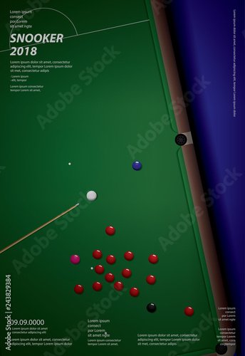 Snooker Championship Poster Design Template Vector Illustration
