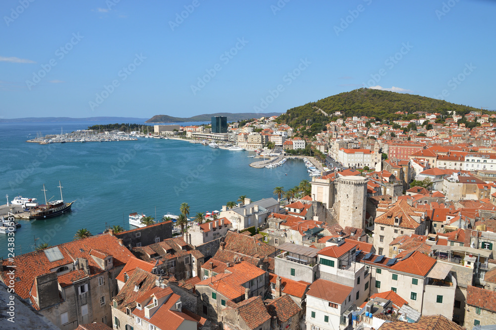 Panorama of the city of Split in Croatia