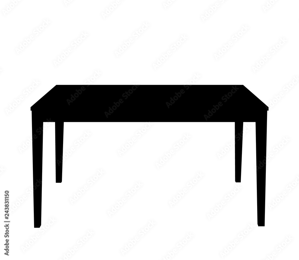 black silhouette table, icon black silhouette table, icon